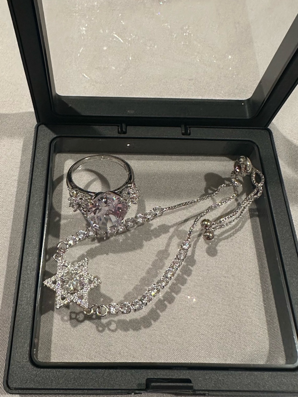 925 Silver with lab grown diamond set